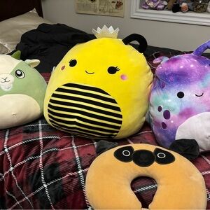 Squishmallows Yellow Bee and Purple Galaxy Stuffed Animals